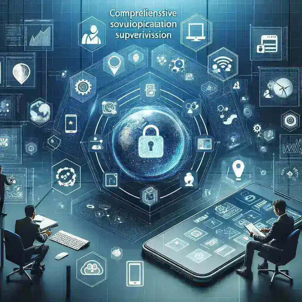 "Infografía ilustrativa sobre soluciones integrales para la supervisión de aplicaciones móviles, destacando herramientas y estrategias clave para optimizar el rendimiento en 2024."